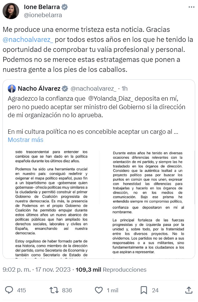 Lo siento Nacho, pero tu ministerio no es tan susceptible de chiringuitear como lo es el de igualdad, así que vuelve al banquillo