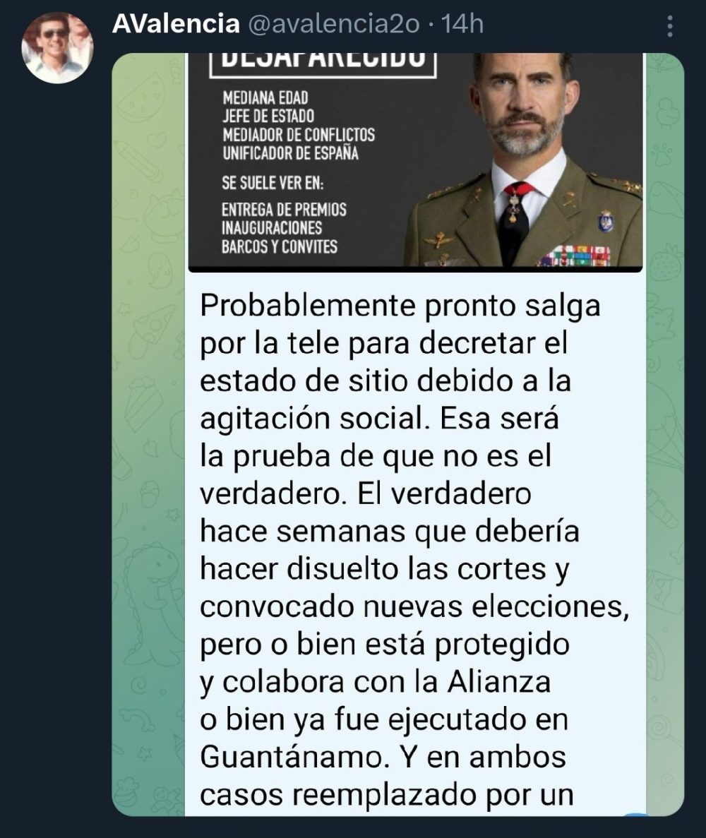 ¡El Rey ha sido sustituido!