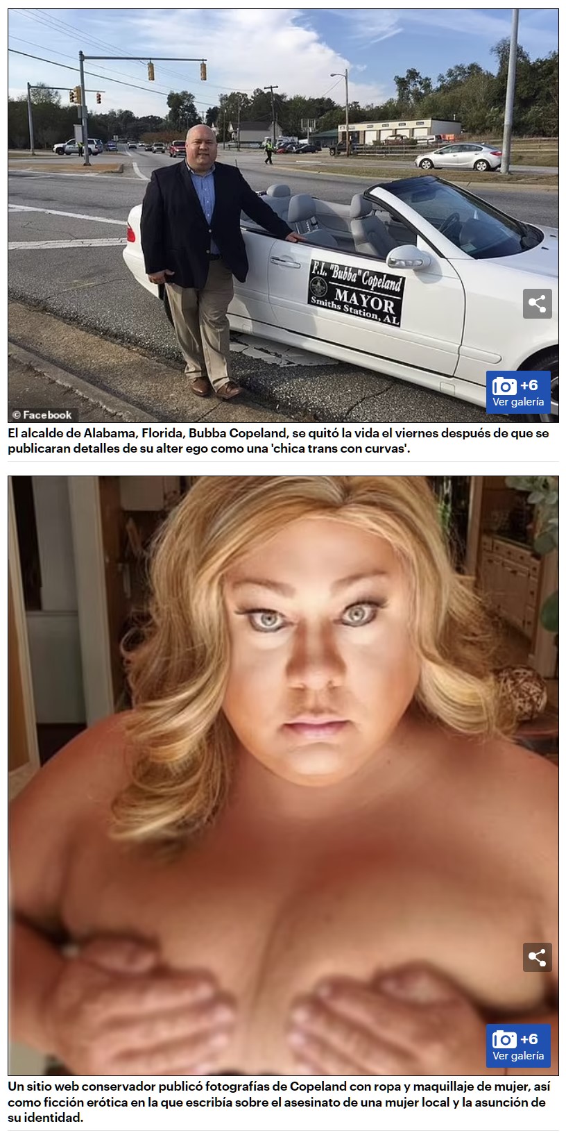 Un ex-alcalde de Alabama y pastor bautista se vuela la cabeza después de que saliese a la luz que tenía una doble vida como chica transgénero con el nombre "Brittini Blair".