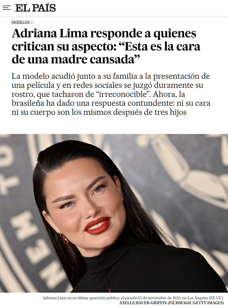 ¿Qué le pasa a Adriana Lima en la cara?