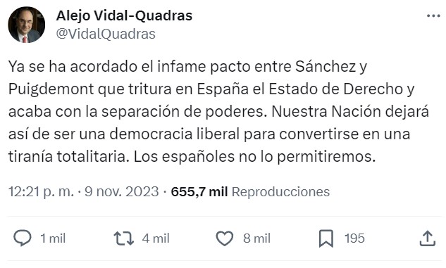 Disparan en la cara a Alejo Vidal Quadras en Madrid