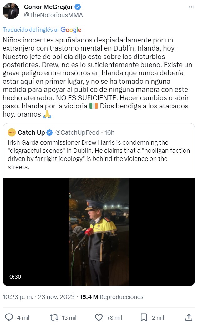 Se está liando en Irlanda