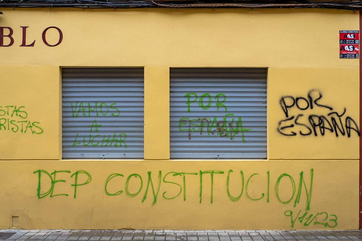 Así amaneció ayer la sede del PSOE en Cuenca
