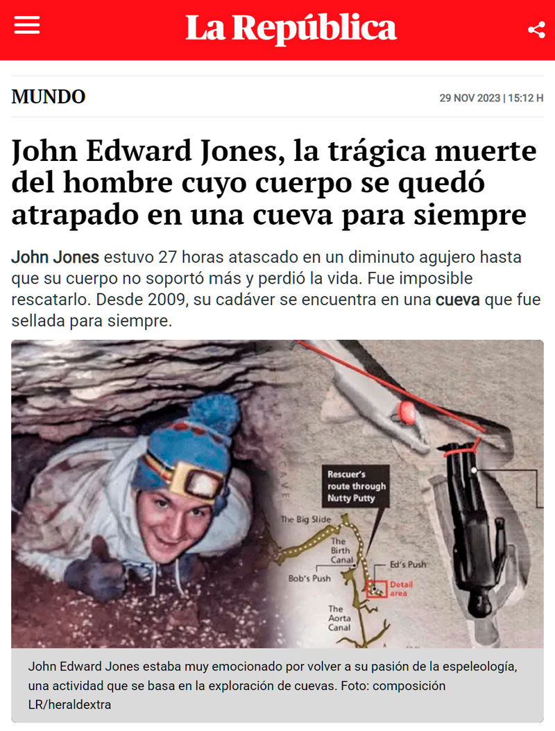 John Edwatd Jones, el espeleólogo que murió de la forma más agobiante posible