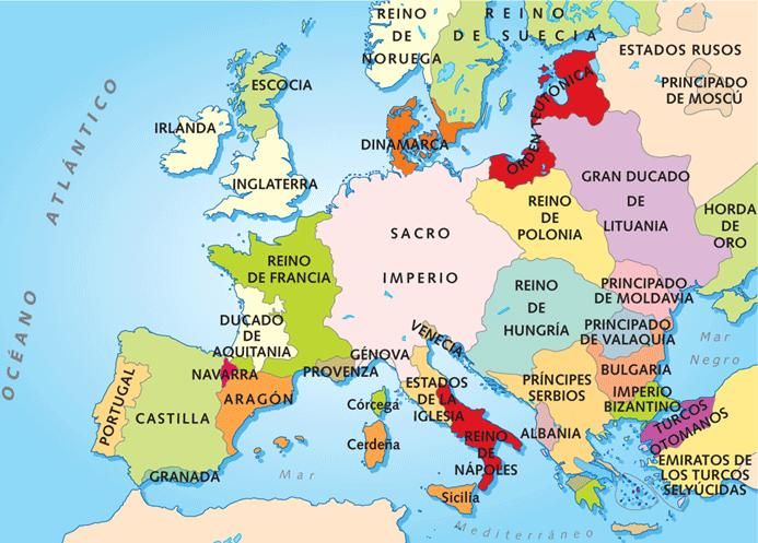 Mapa de la Europa feudal