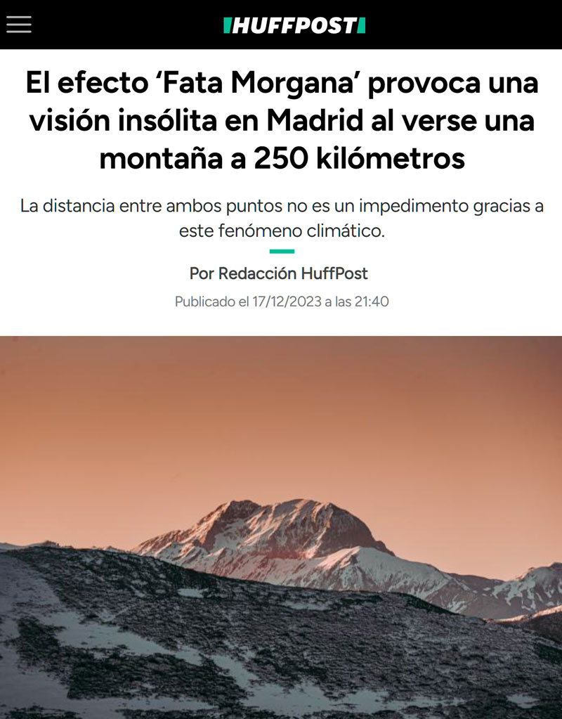 Así se veía Madrid desde una montaña a 250 kilómetros de distancia