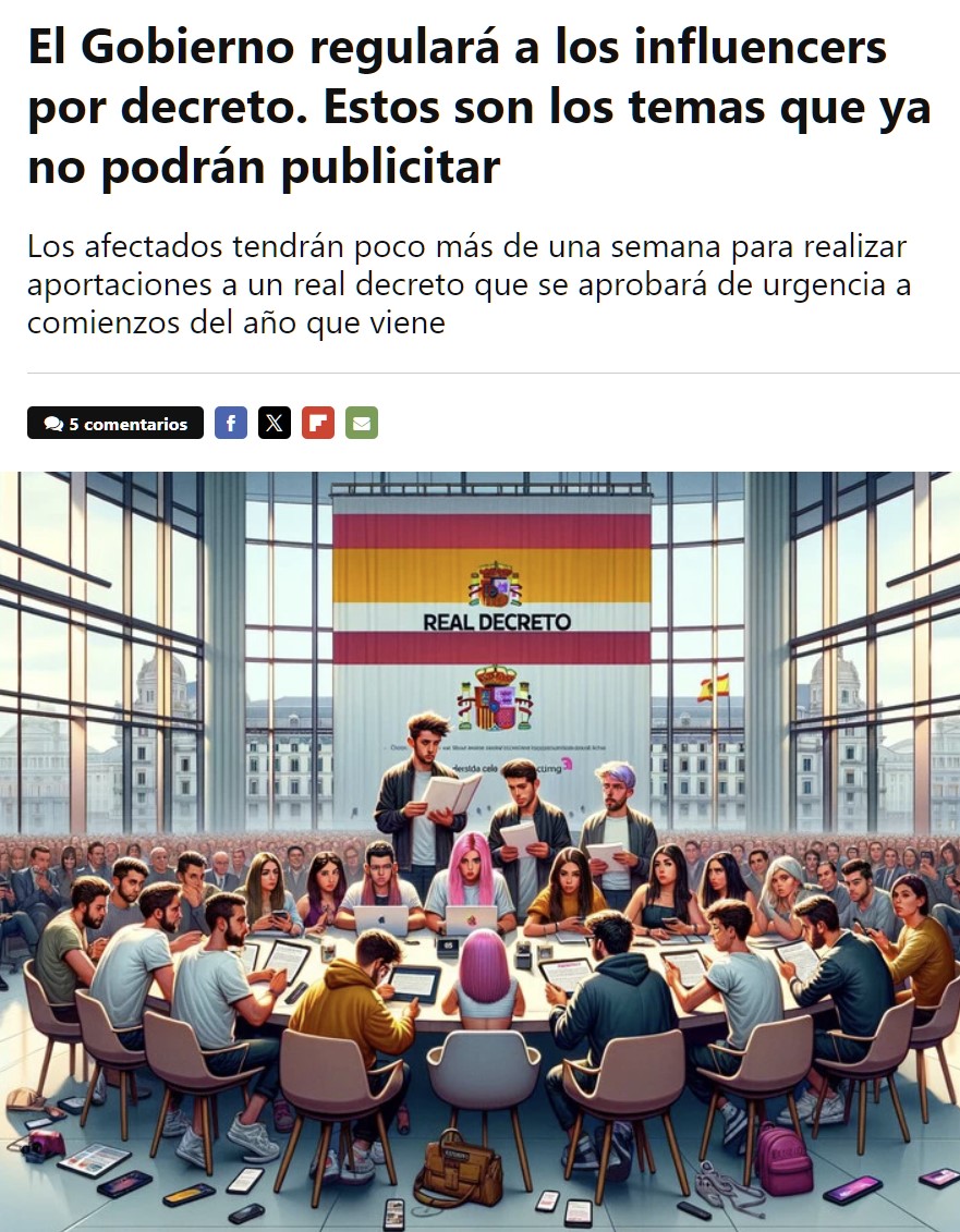 El gobierno limitara lo que podrán publicitar los influencers que ganen más de 500.000 euros al año