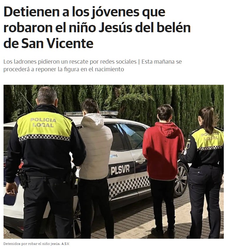 Detenidos los secuestradores del niño Jesús