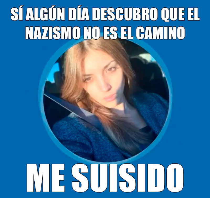 Isabel Peralta dice que si algún día descubre que el nacional-socialismo no es la solución a todos los problemas, se pega un tiro