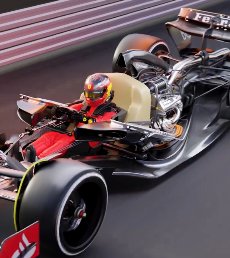 Así luce un Fórmula 1 sin carrocería.