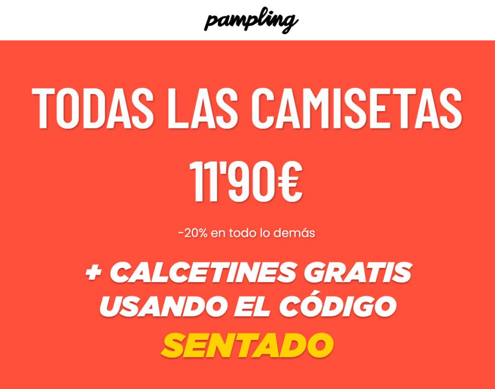 Todas las camisetas a 11,90 y 20% de descuento en todo lo demás