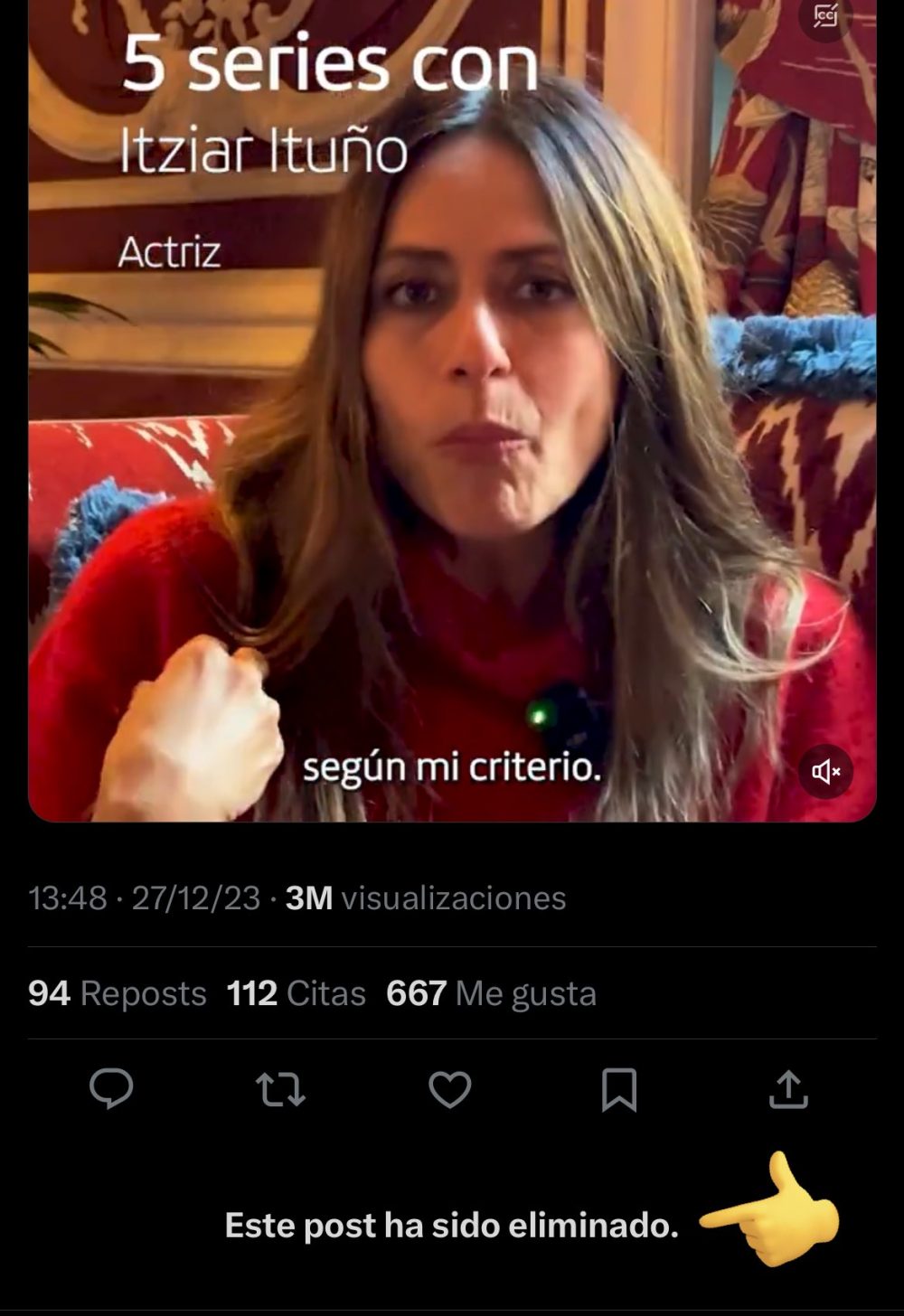 El concesionario 'BMW Lurauto' cesa a Itziar Ituño, la actriz que encabezó la marcha de Bilbao por la liberación de los presos de la banda terrorista ETA, después del boicot en redes sociales contra BMW.