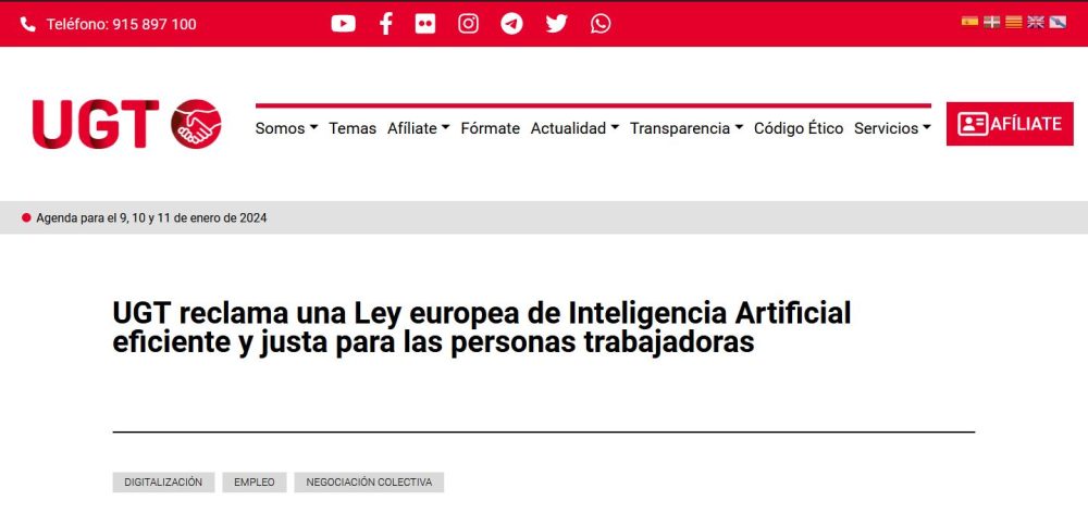 UGT reclama una ley para que la Inteligencia Artificial sea justa para los trabajadores