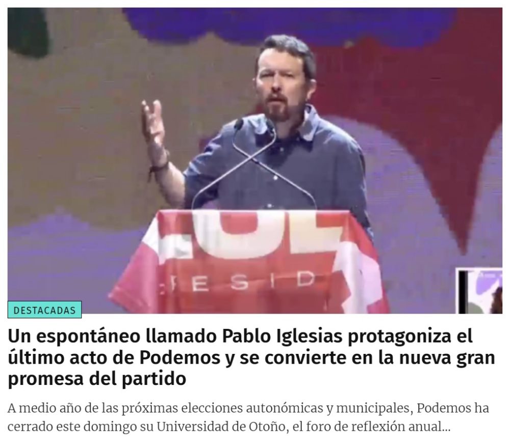 Dijo Pablo Iglesias después de protagonizar 86 portadas de El Mundo Today...