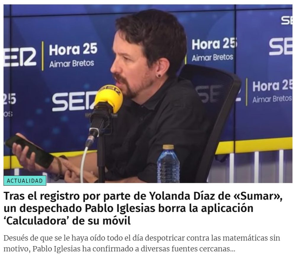 Dijo Pablo Iglesias después de protagonizar 86 portadas de El Mundo Today...