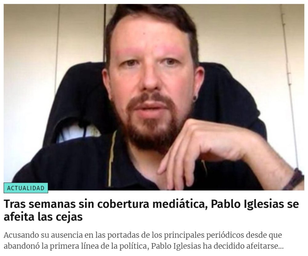 Dijo Pablo Iglesias después de protagonizar 86 portadas de El Mundo Today...