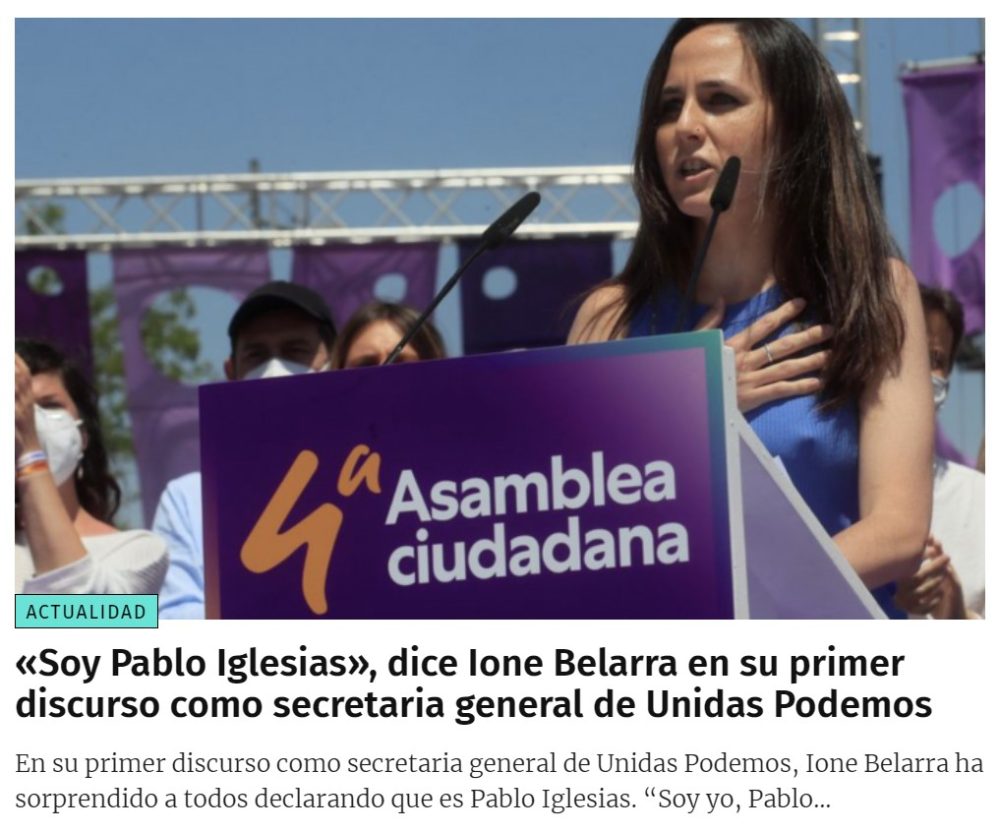 Dijo Pablo Iglesias después de protagonizar 86 portadas de El Mundo Today...
