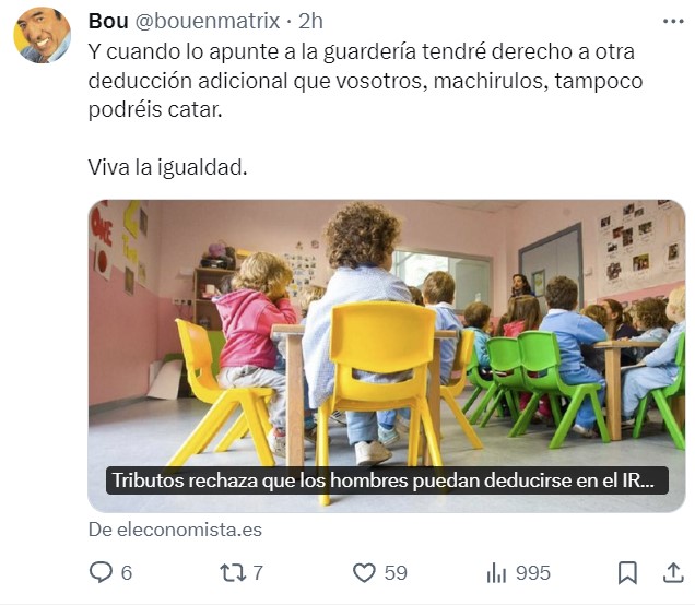 Si algún día se plantea volver a ser hombre en el registro... va a ser duro perder tanto privilegio.