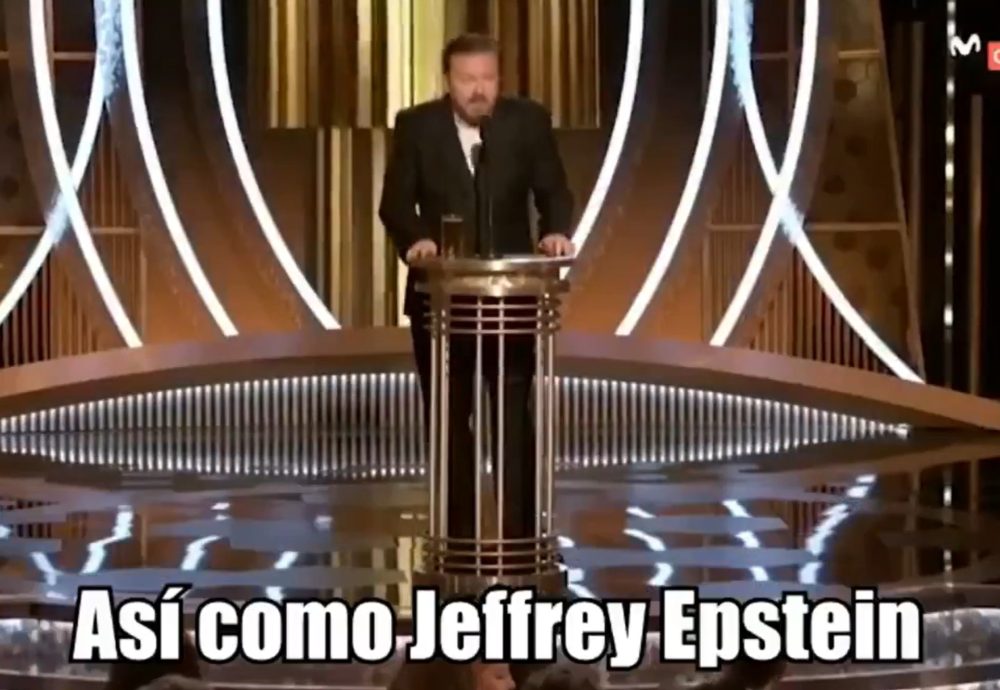 El discurso de Ricky Gervais sobre Jeffrey Epstein delante de los actores más relevantes de Hollywood