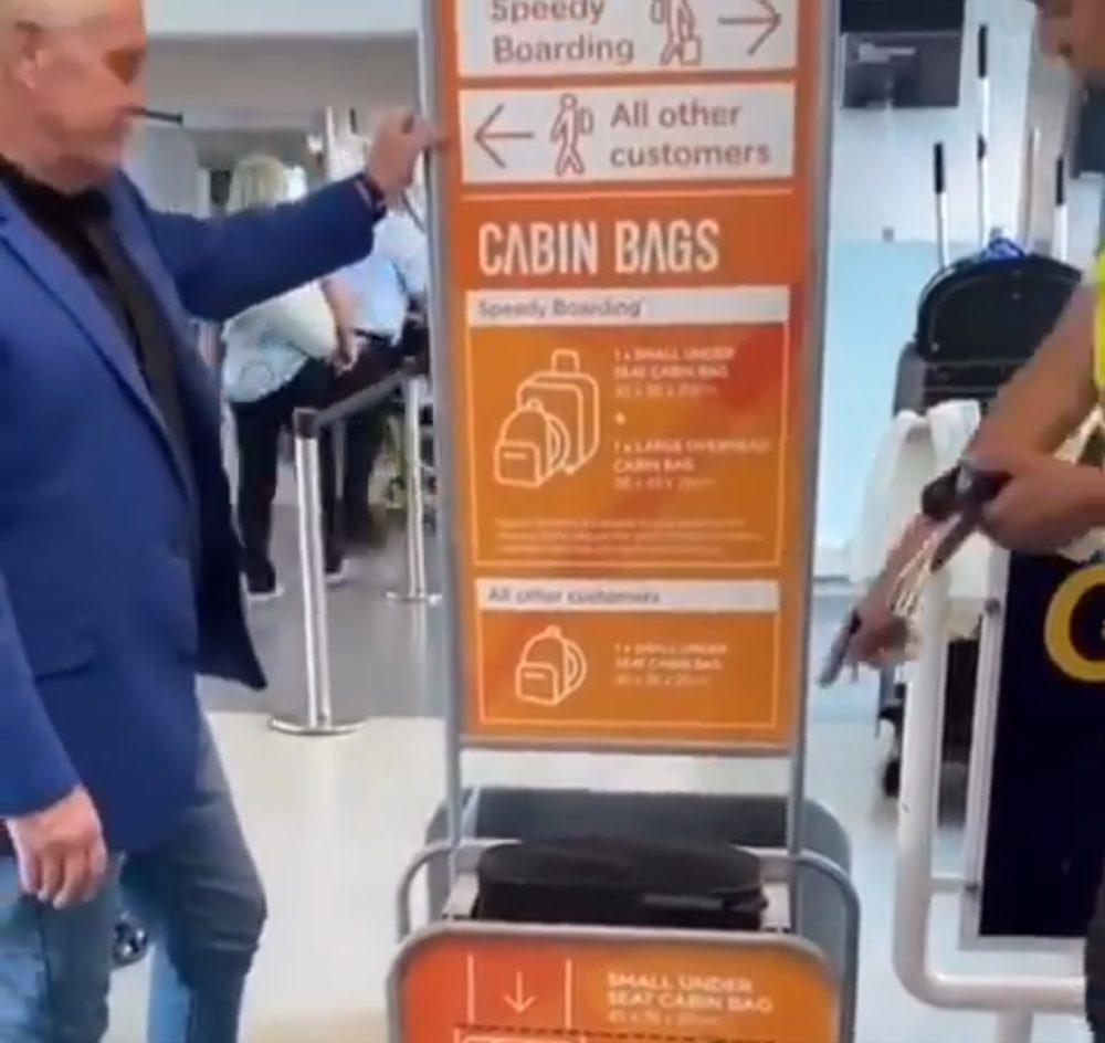 "Si tu maleta no entra ahí, no puedes embarcar con ella"