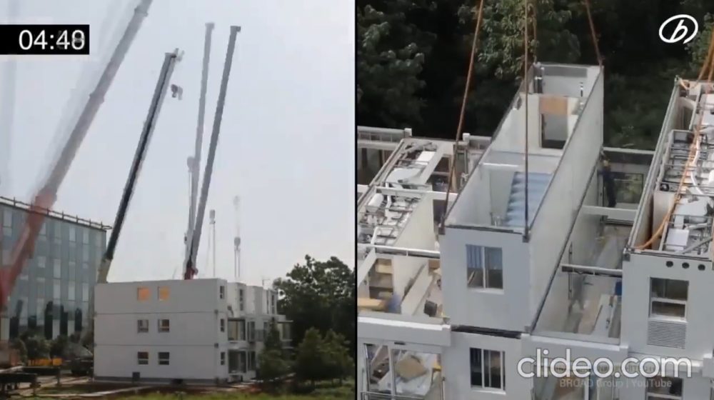 Una empresa de construcción levanta un bloque de pisos entero en solo 28 horas.