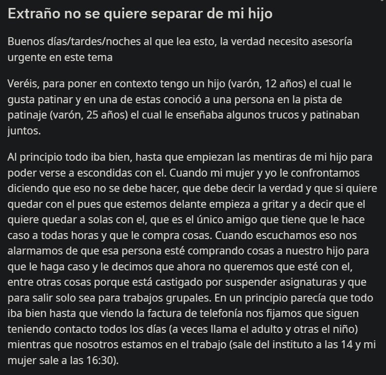 Un padre no sabe qué hacer después de que un tipo 13 años mayor que su hijo de 12 años esté quedando a solas con su hijo