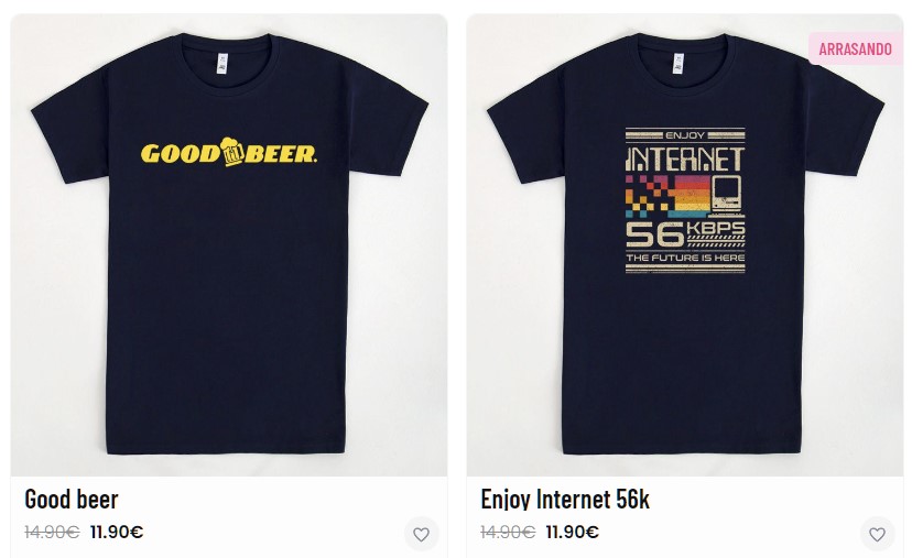 Todas las camisetas a 11,90 y 20% de descuento en todo lo demás