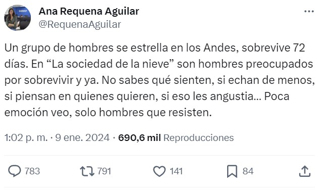 A "La sociedad de la nieve" le falta inclusividad.