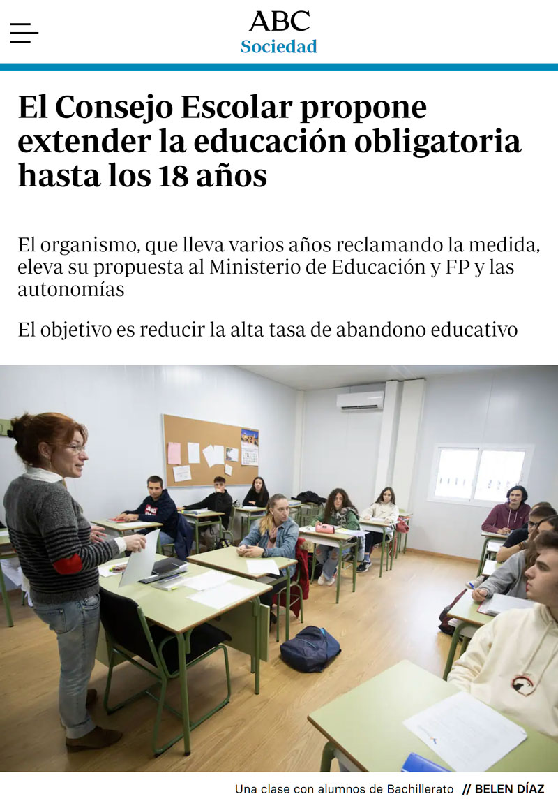 Proponen elevar la educación obligatoria a los 18 años