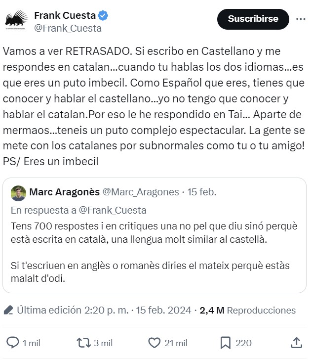 "Cuando un tonto coge un camino el camino se acaba y el tonto sigue"