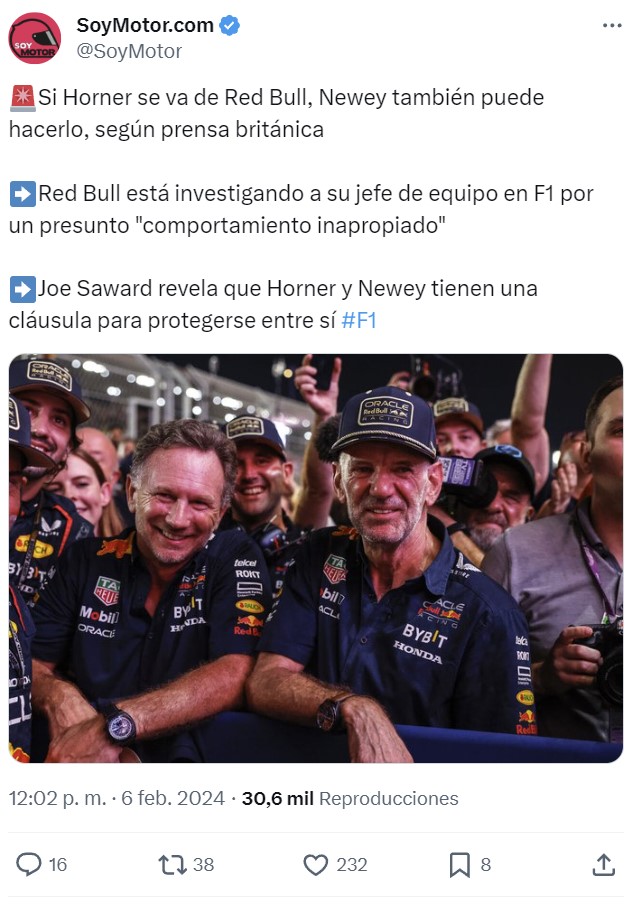 Red Bull le ha propuesto amistosamente a Christian Horner que dimita como jefe del equipo Red Bull después de conocerse que envió fotos "inapropiadas" a una empleada del equipo