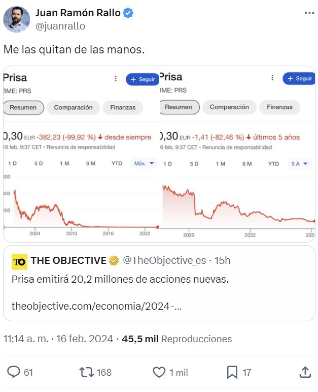 Prisa venderá más cachitos de algo que cada vez vale menos