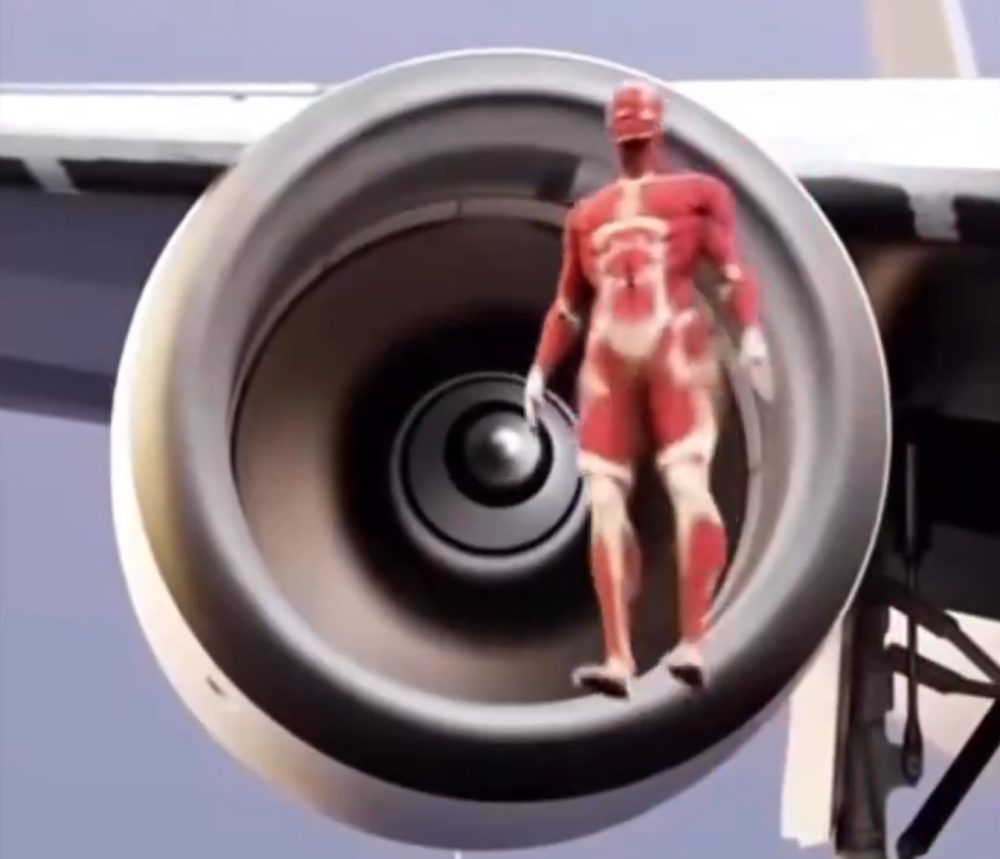 Consejo si estás siendo triturado por un motor a reacción: mantén la calma.