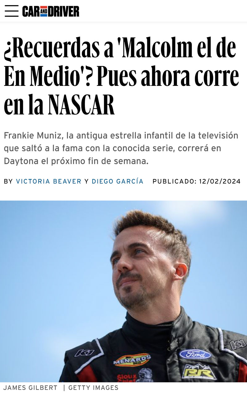 Malcolm correrá en la NASCAR