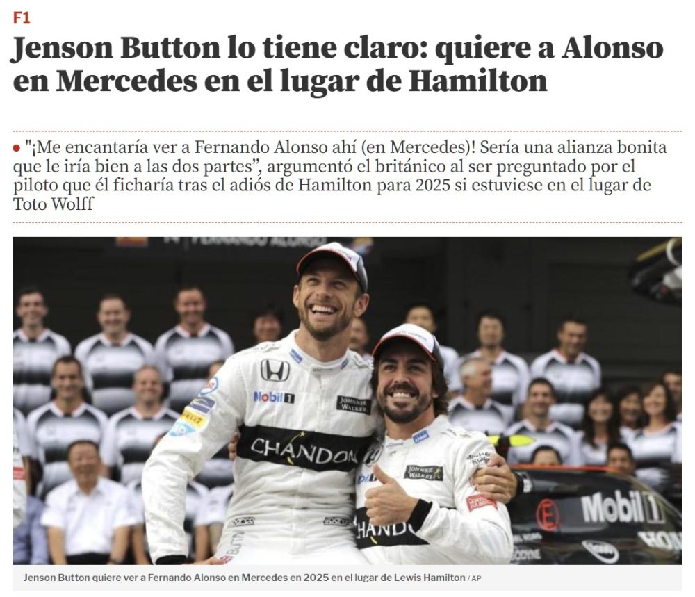 Tras la marcha de Hamilton a Ferrari en 2025, queda una vacante en Mercedes y como siempre... Alonso está en la quiniela