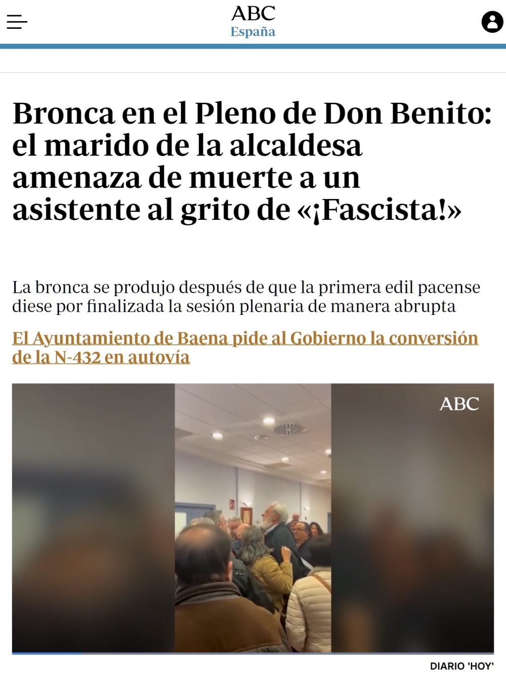 Tangana en el pleno de Don Benito