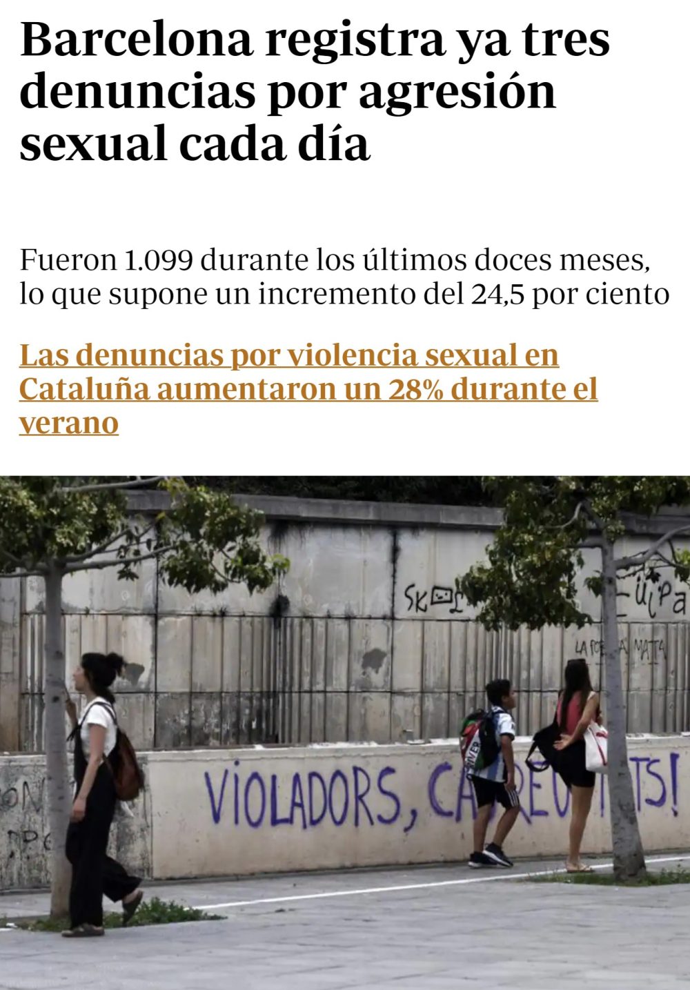 Las denuncias por agrеsión secsual en Warcelona han aumentado un 24,5% en los últimos 12 meses