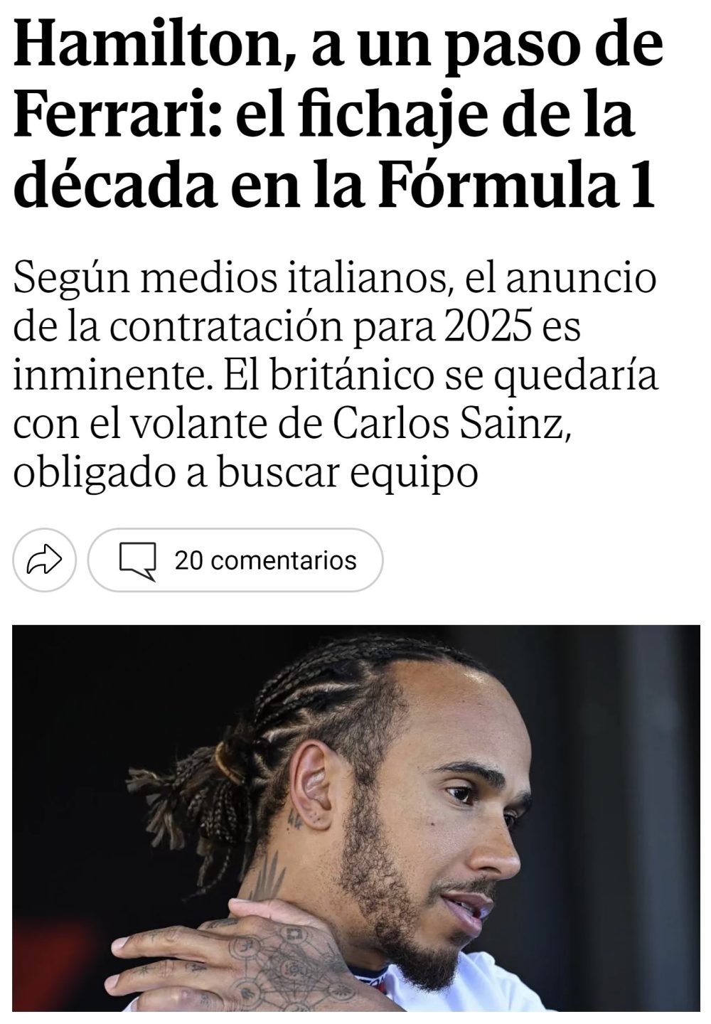 Hamilton estaría cerca de fichar por Ferrari