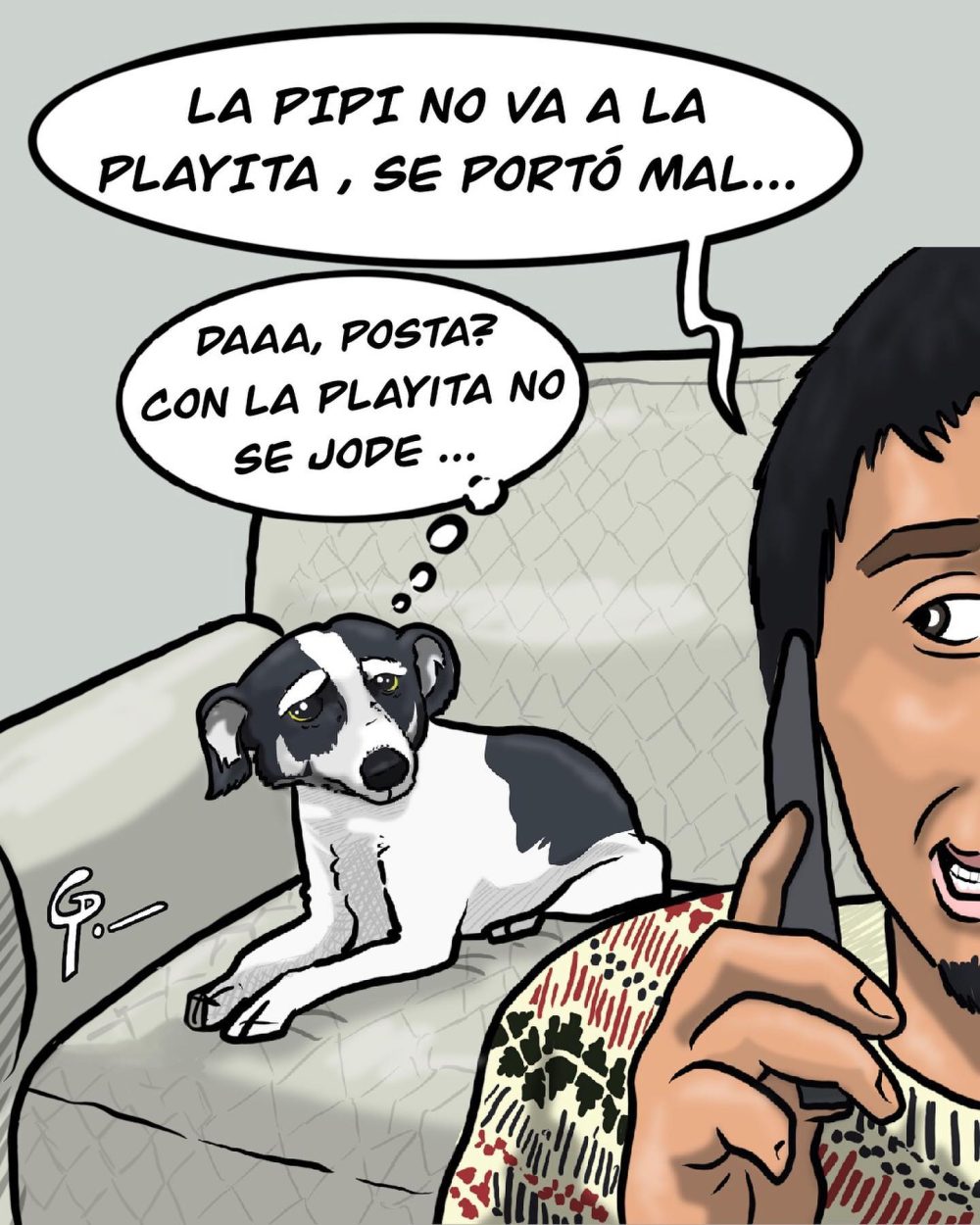 "Pipi no va a la playa porque se está portando muy mal".