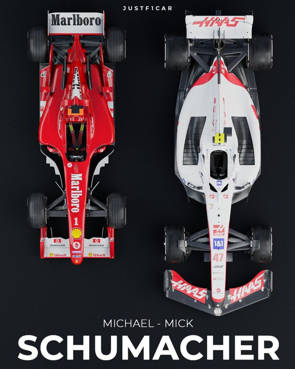 Diferencias de los monoplazas entre algunos pilotos y sus antepasados en la F1