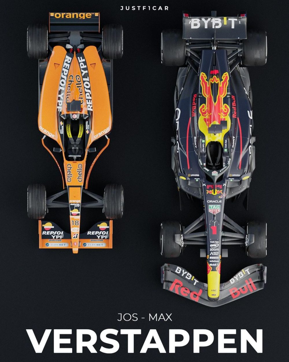 Diferencias de los monoplazas entre algunos pilotos y sus antepasados en la F1