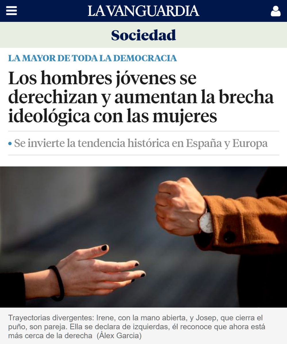 Los hombres jóvenes se están "derechizando"