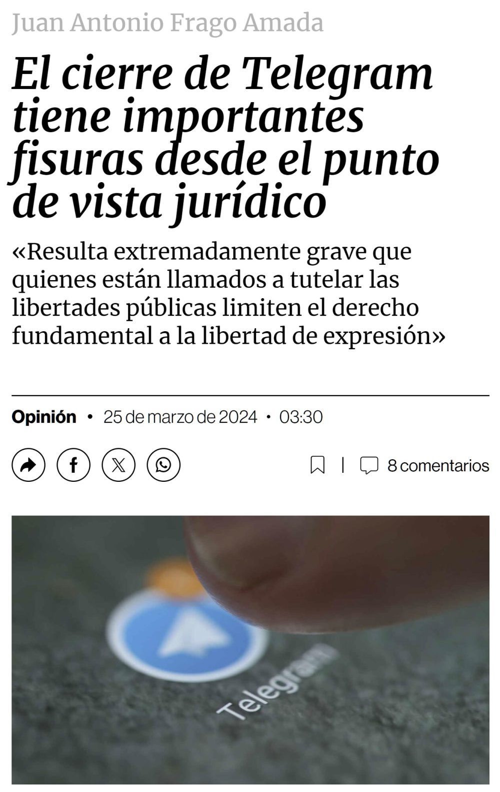 El cierre de Telegram era absurdo en toda dimensión.