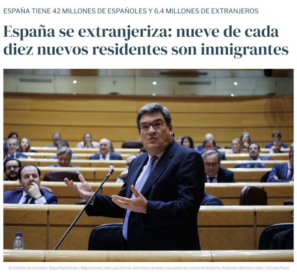 9 de cada 10 nuevos residentes en España son inmigrantes.