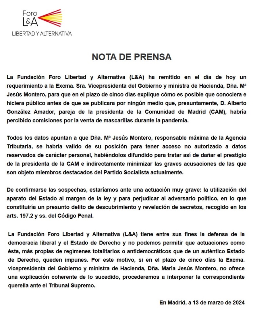 Vicente Vallés expone a María Jesús Montero: “La noticia que ella dijo que leyó en los medios, no se publicó hasta cuatro horas después de sus declaraciones”.
