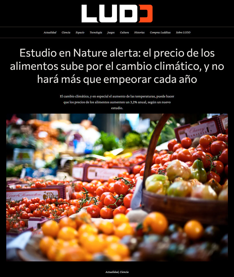 Estudio en Nature alerta: el precio de los alimentos sube por el cambio climático, y no hará más que empeorar cada año