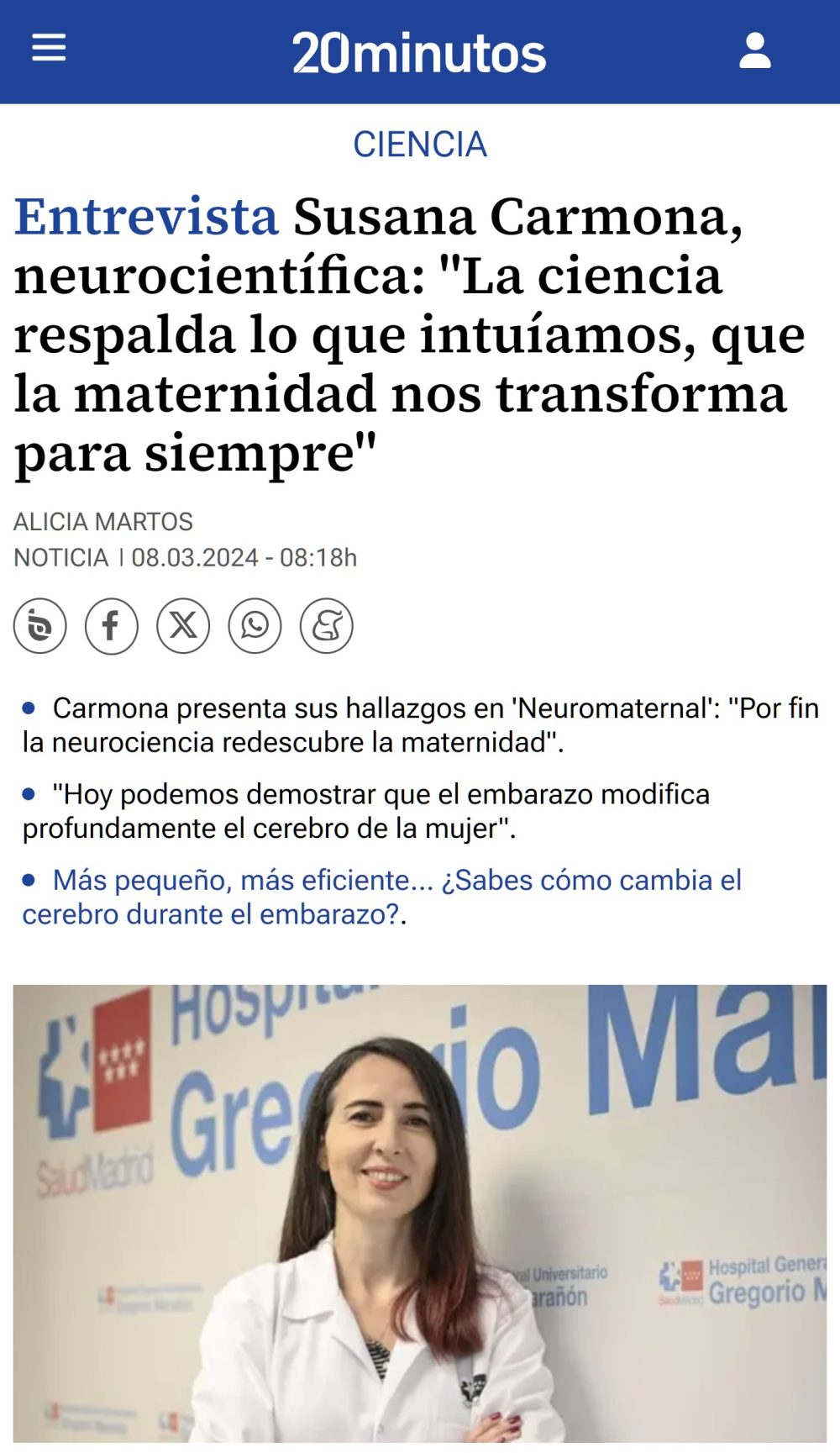 La ciencia determina que la maternidad cambia el cerebro de las mujeres para facilitar la conducta maternal.