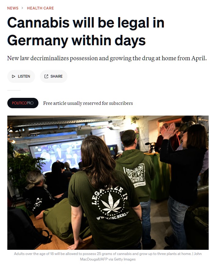 El consumo de cаnnаbis será legal en Alemania a partir de Abril.