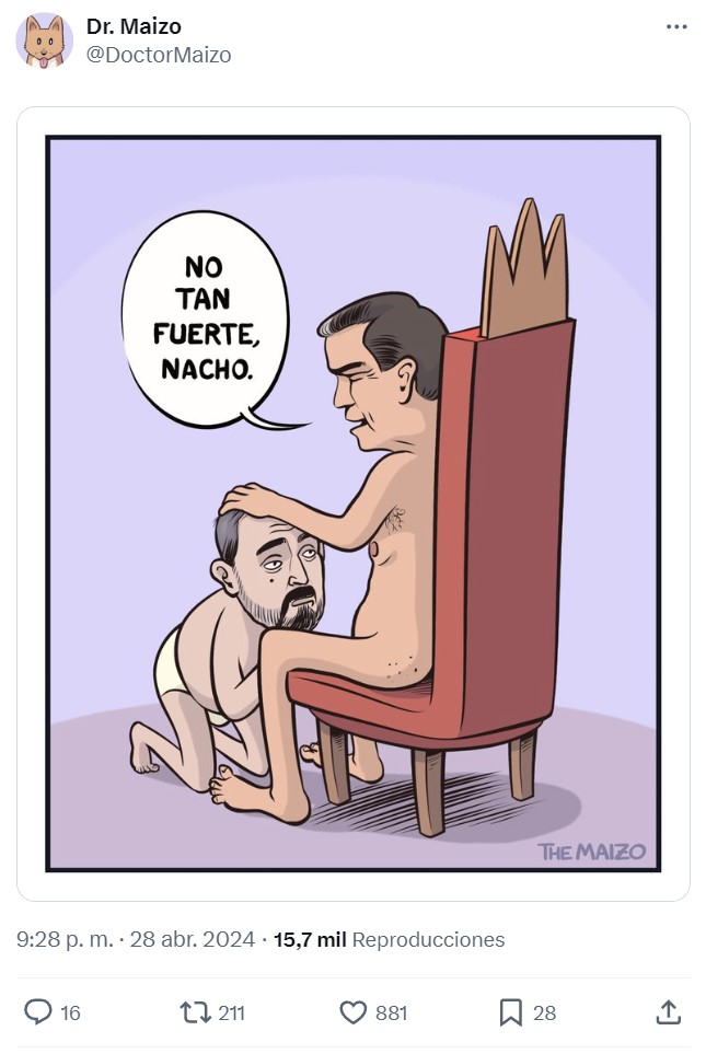 Ignacio Escolar se lanza en plancha con la boca abierta a la brаgueta de Pdro Snchz.