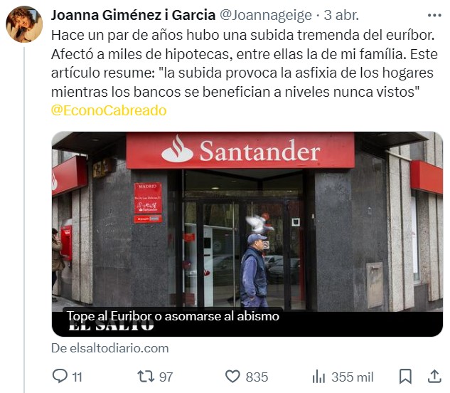 "A mi madre le acaban de subir la hipoteca más de 300€"
